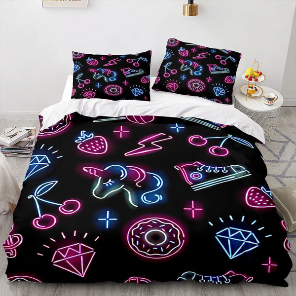 Black Unicorn Bed Set